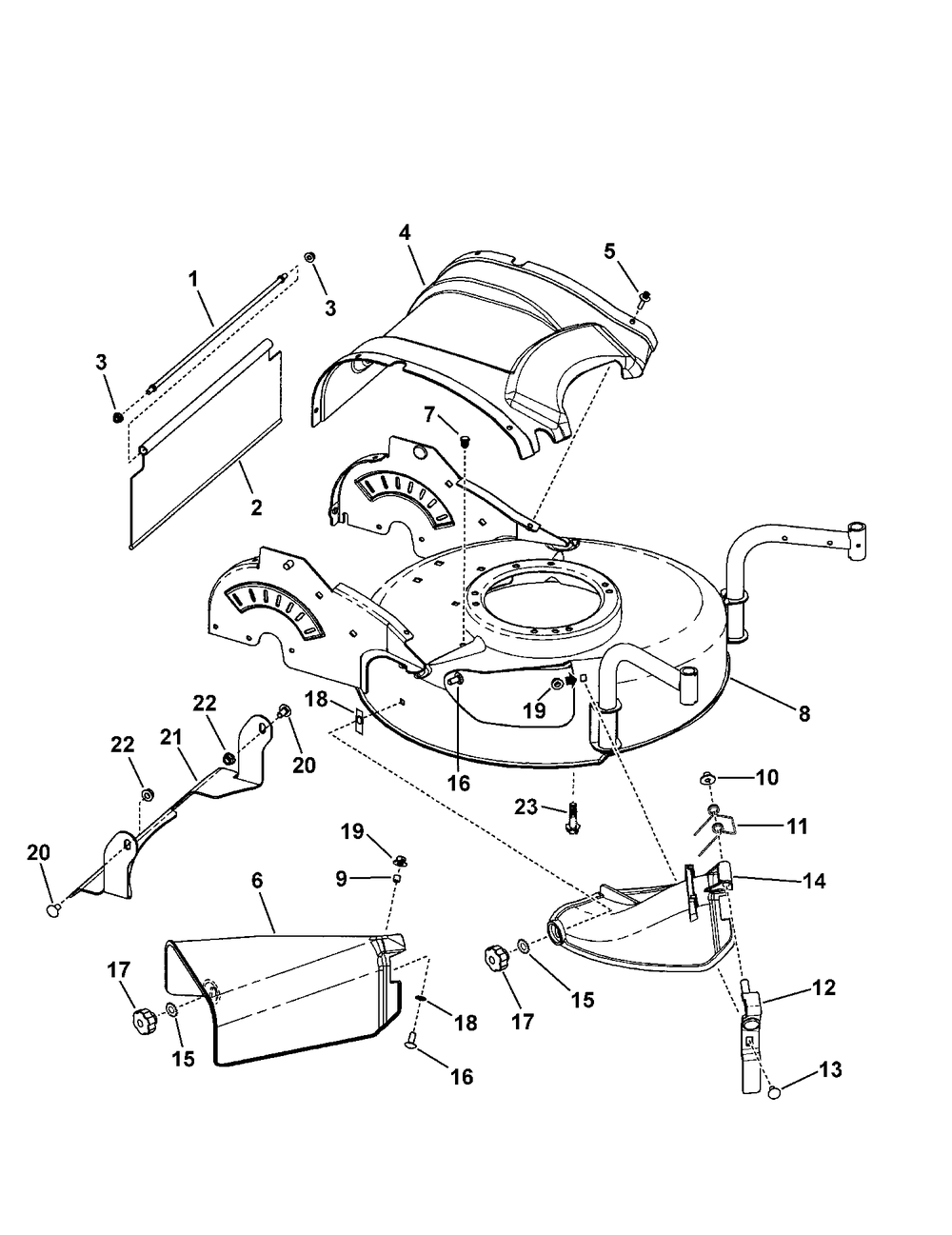 Mower Deck Diagram and Parts List for 7800238-JS45FC 2009 Briggs and Stratton Lawn Mower
